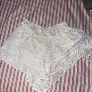 Women's White Ruffled Shorts - Aerie